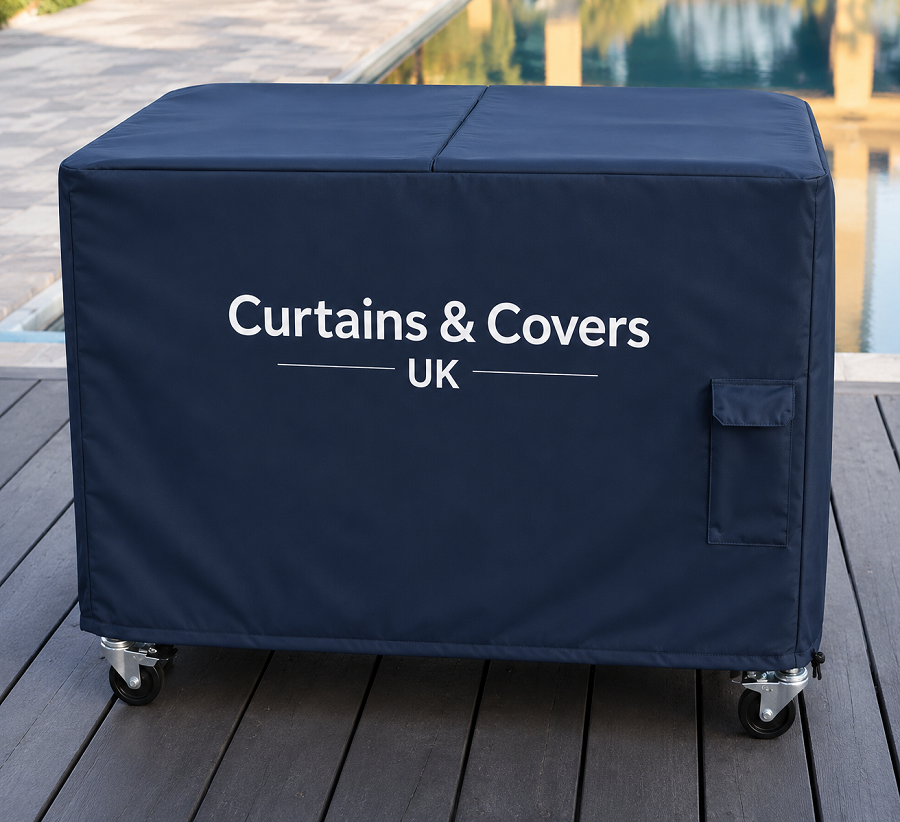 Outdoor Patio Cooler covered with custom cover