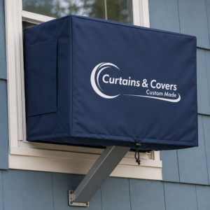 Window-AC unit covered with custom cover