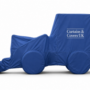 covered with custom cover in blue color in uk